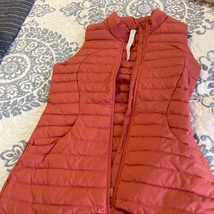 Lululemon size 4 goose down vest, slim fit, color: coral